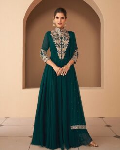 Georgette Embroidery ready made Long Anarkali