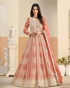 Wedding Wear Anarkali Suit With Embroidery Work