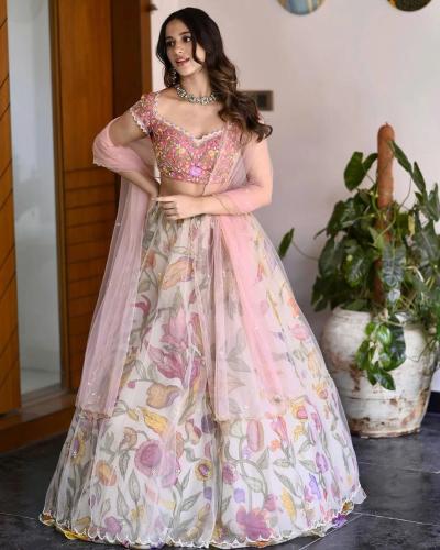 Party Wear Lehenga Chinon Silk  With Embroidery Work Lehenga Set