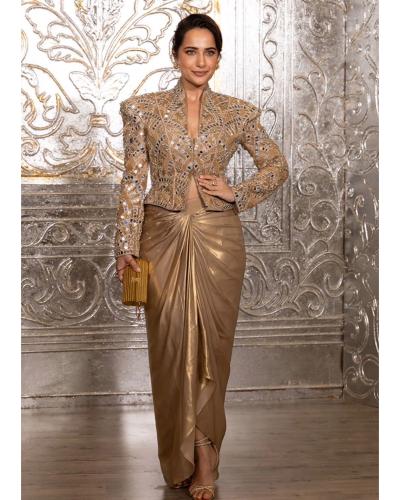 Party Wear Indo western Style Dhoti and Koti Style Embroidery Work