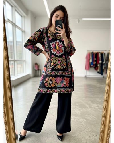 Casual Wear Indo Western Style Cotton & Handmade Work Coord set Style