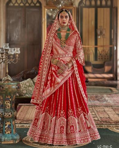 Elegant Bridal Wear Lehenga Choli Fancy Silk With Embroidery & Sequence Work