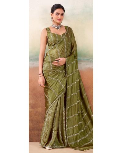 Party Wear Fancy With Embroidery Work Saree Set