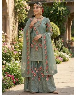FB365 Eid Special Sharara Suit With Pure Fendy Silk Designer Sharara Suit
