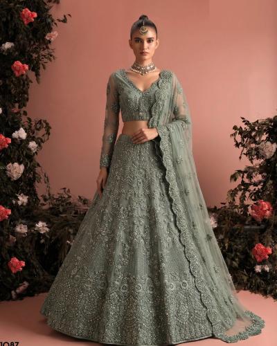 FB365 Wedding Wear Net With Embroidery Work Lehenga Choli
