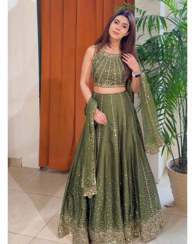 Party Wear lehenga Choli Silk & Sequence Work Lehenga Choli