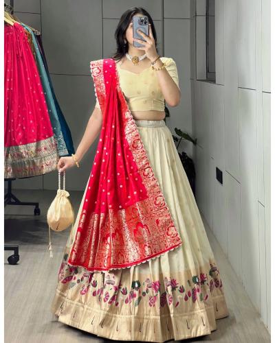 Festival Wear Paithani Silk & Zari Weaving Work Lehenga Choli
