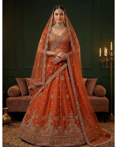 Luxury Bridal Lehenga with Beads, Dori & Sequins Work