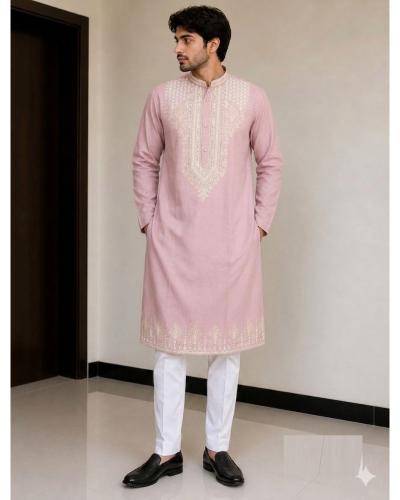 Men’s Wear Embroidered Fancy Kurta Pajama Set