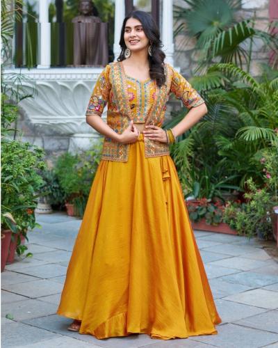 Designer Haldi Wear Lehenga Choli With Fancy Work
