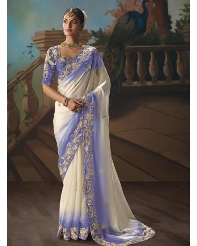 Indian Wedding Wear Collection Stylish Tissue Party Wear Designer Saree