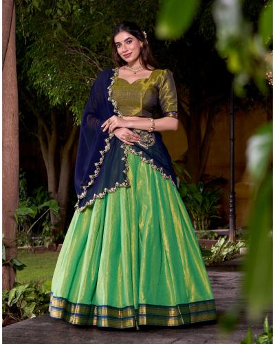 FB365 Festival Wear Lehenga Choli Kanchipuram With Zari Weaving Work