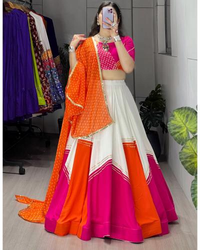 Festival Wear Rayon Cotton With Fancy Work Lehenga Choli