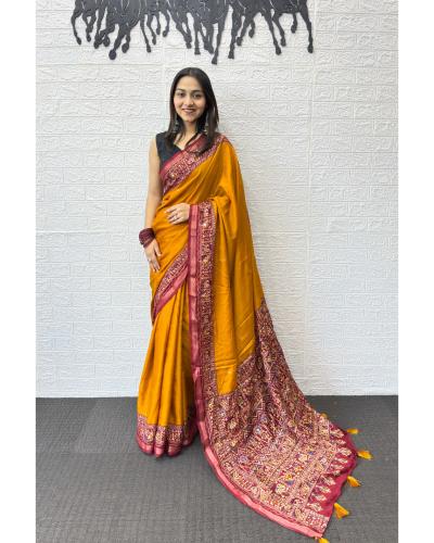 Women's Cotton With Mirror Work Saree