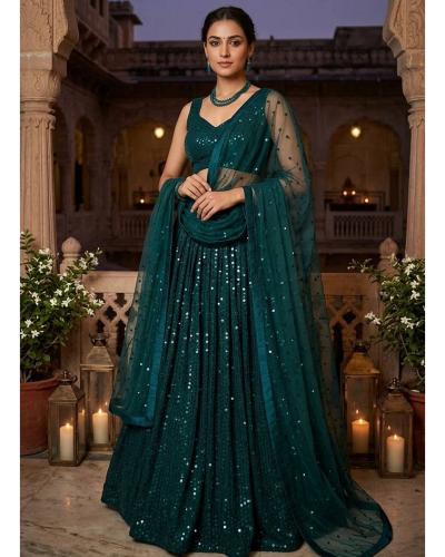 FB 365 Designer Wedding Wear Georgette With Sequence Work