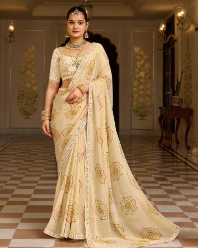 Festival Wear Georgette With Embroidery Work Saree For Women