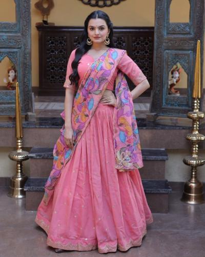 Festival Wear Lehenga Choli With Sequence & Embroidered work
