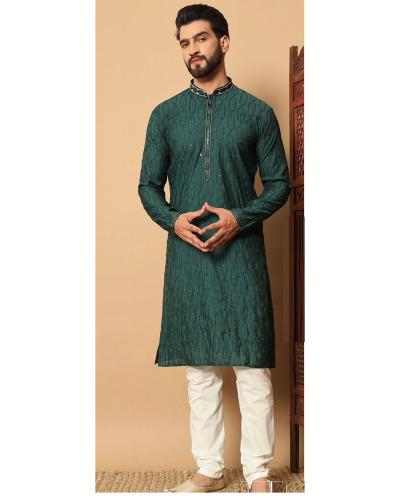 Festival Wear Kurta Pajama Set with Embroidery Detailing