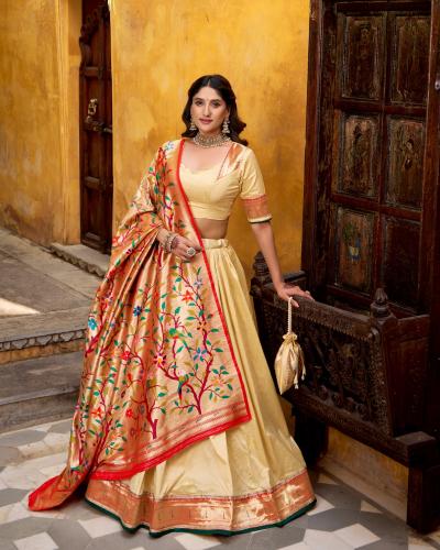Temple Wear Silk Paithani With Weaving & Zari Work Lehenga choli