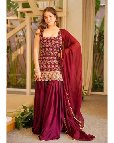 Embrace Timeless Elegance Georgette With Sequence Suit Set