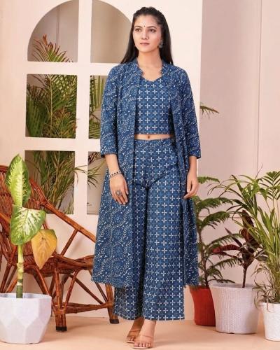 Festival Wear Cotton With Printed Work Indo Western Style