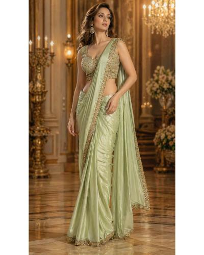 Modern Ready-to-Wear Fancy Saree with Elegant Embroidery Blouse