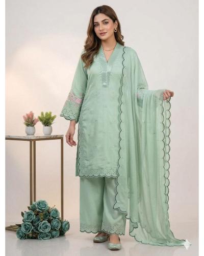 Festival Wear Chanderi Suit With Sequence & Embroidery Work Salwar Suit