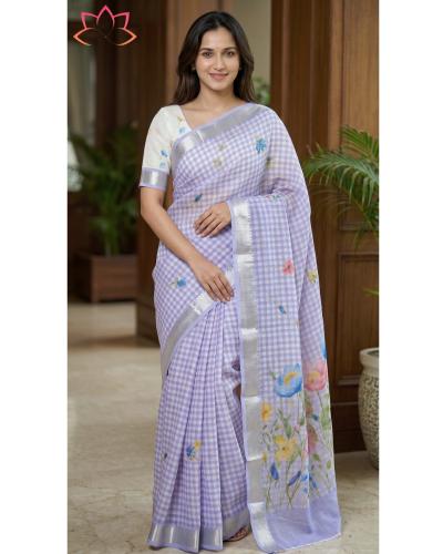 Formal Wear Saree Linen With Digital Printed Work Saree