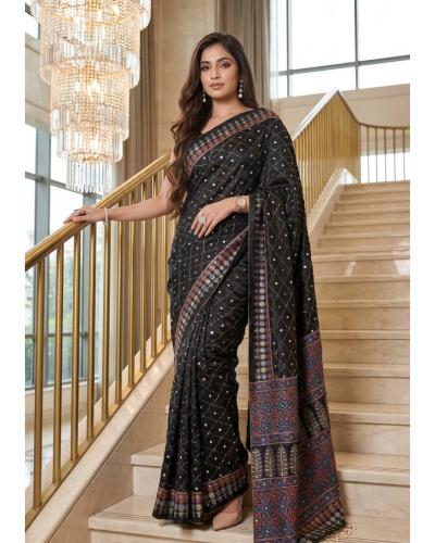 Festival Wear Soft Fancy Satin With Printed Work Saree