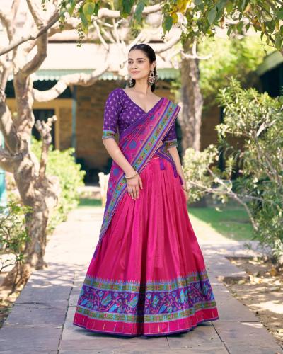 FB365 Temple Wear Lehenga Choli With Sequence and Embroidery Work