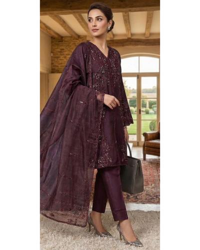 Muslim Woman Pakistani Rayon Satin Fancy Stylish Collection